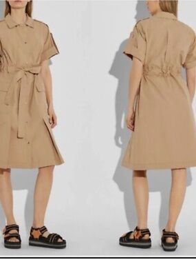 coach pleated tie dress Coach 1941 NWT Print Pleated Dress With Neck Tie Black